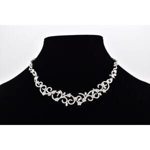 Nadri Vintage Crystal Collar Necklace Rhinestone Ice Bling Bridal Signed BinBL